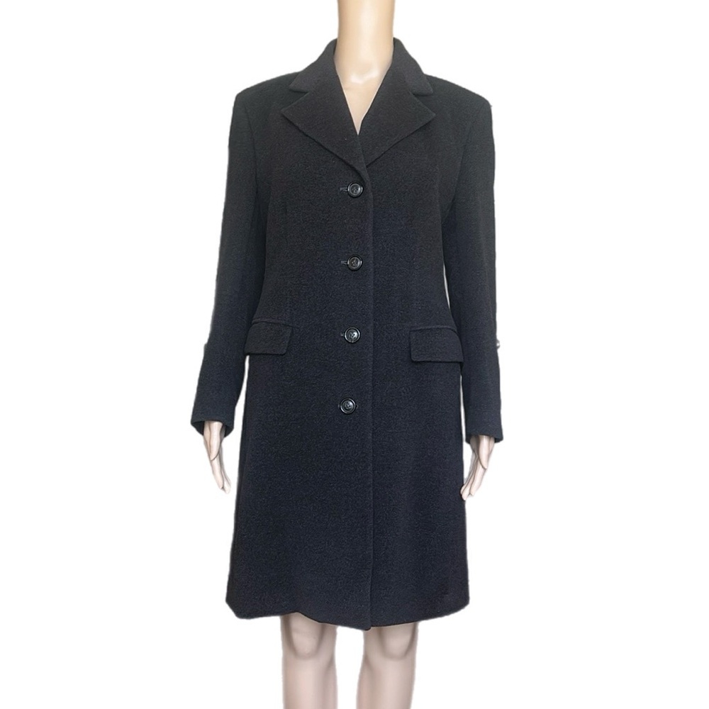 Piazza Sempione Structured Gray Angora Wool Coat Overcoat Size IT 42 US 6